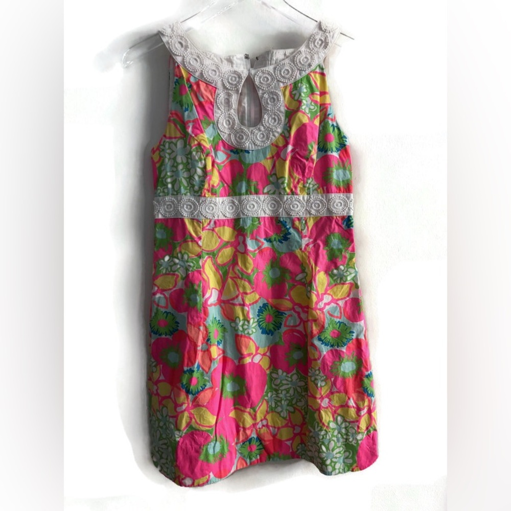 Lilly Pulitzer Floral Sleeveless Shift Dress Size 4